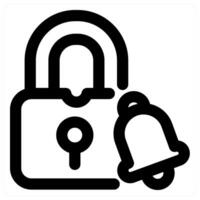 Lock Notification icon concept in black color vector