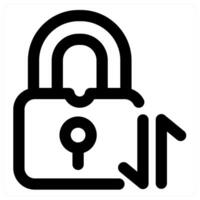 Lock Sync and sync icon concept in black color vector