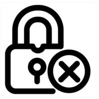 Remove Lock icon concept in black color vector