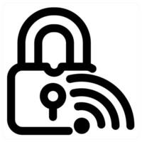 Wifi Lock icon concept in black color vector