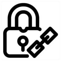 Link Lock icon in black color vector