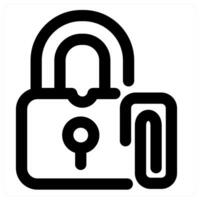 Link Lock icon concept in black color vector
