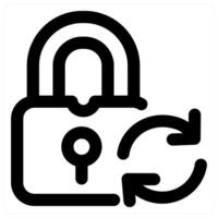Update Lock icon concept in black color vector