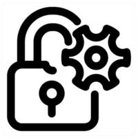 Lock Setting icon concept in black color vector