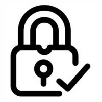 Verify Lock icon concept in black color vector