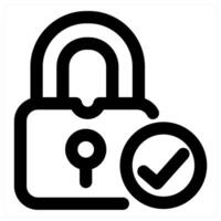 Verify Lock icon in black color vector