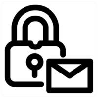 Lock Message and communication icon concept in black color vector