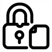 Lock File icon concept in black color vector