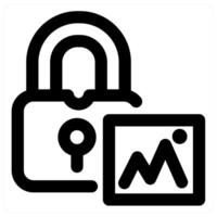 Lock Image icon concept in black color vector