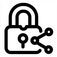 Share Lock icon concept in black color vector