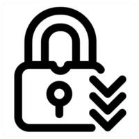Lock and security icon in black color vector