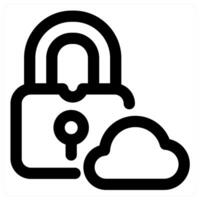 Cloud Lock icon concept in black color vector