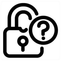 Lock Query icon concept in black color vector