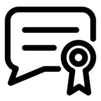 Certificate icon concept in black color vector
