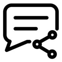 Share Message and share icon concept in black color vector