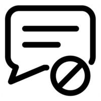 Message Prohibited icon concept in black color vector