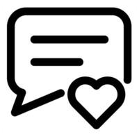 Favorite Message and favorite icon concept in black color vector
