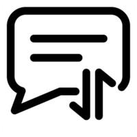 Message Sync and synchronization icon concept in black color vector