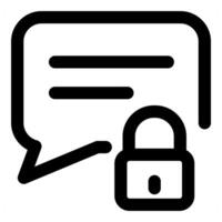 Lock Message icon concept in black color vector