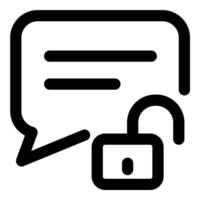 Unlock Message and unlock icon concept in black color vector