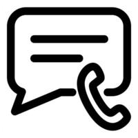 Call Message and call icon concept in black color vector