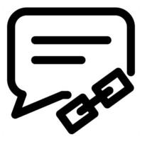 Link Message icon in black color vector