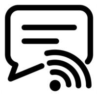 Wifi Message and wifi icon concept in black color vector