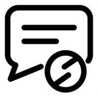 Message Prohibited icon in black color vector