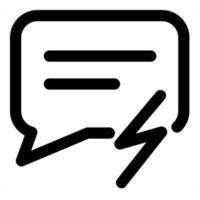Power Message icon concept in black color vector