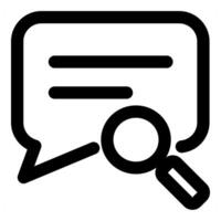 Message Search and search icon concept in black color vector