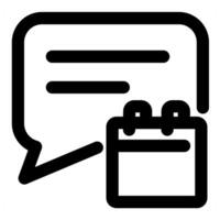 Calendar Message icon concept in black color vector