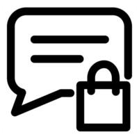 Shopping Message and shopping icon concept in black color vector