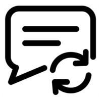 Refresh Message and update icon in black color vector