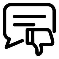 Dislike Message and dislike icon concept in black color vector