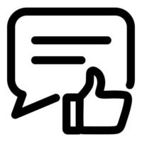Like Message and like icon concept in black color vector