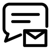 Message and communication in black color vector