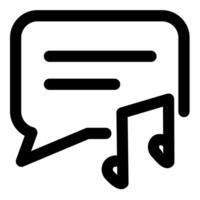 Music Message and music icon concept in black color vector