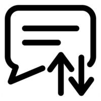 Sync Message icon concept in black color vector
