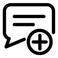 Add Message and add icon concept in black color vector