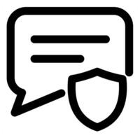Message Security and security icon concept in black color vector