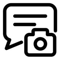 Camera Message and message icon concept in black color vector