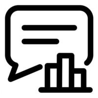 Statistics Message icon in black color vector