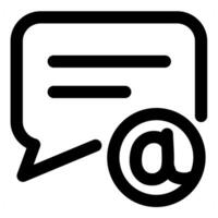 Email and message icon concept in black color vector