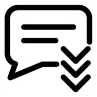 Message and service in black color vector