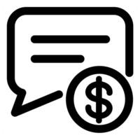 Finance Message icon concept in black color vector
