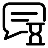 Message On Time icon in black color vector