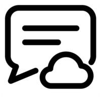 Cloud Message and cloud icon concept in black color vector