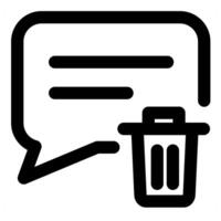 Trash Message and trash icon concept in black color vector