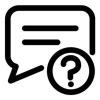 Message Query and query icon concept in black color vector