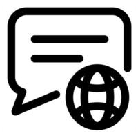 Global Message and global icon concept in black color vector